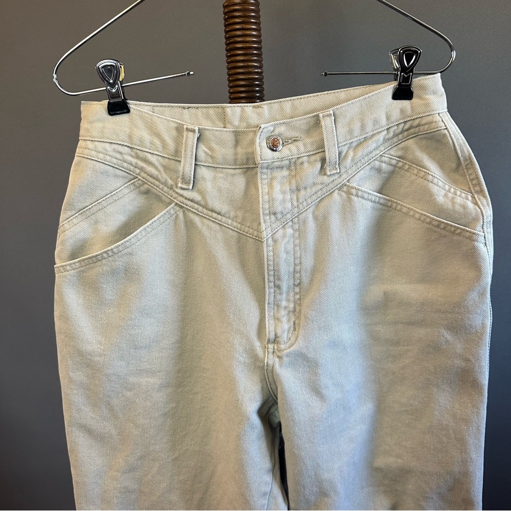 Vintage Rockies Rocky Mountain High Waist Tapered Tan Denim Jeans Long Tall - Picture 2 of 7